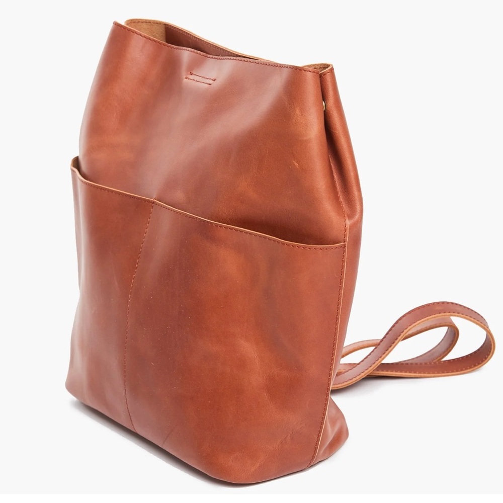 ABLE leather Backpack.